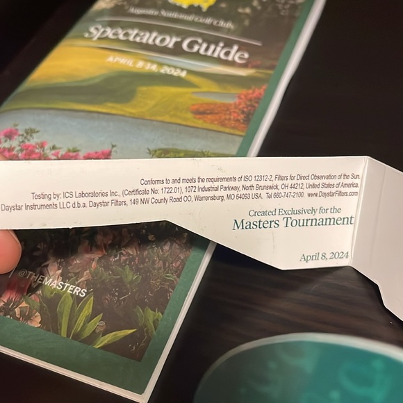 Masters 2024 Spectator Guide and Masters 2024 Eclipse Viewing Glasses - Picture 4 of 6